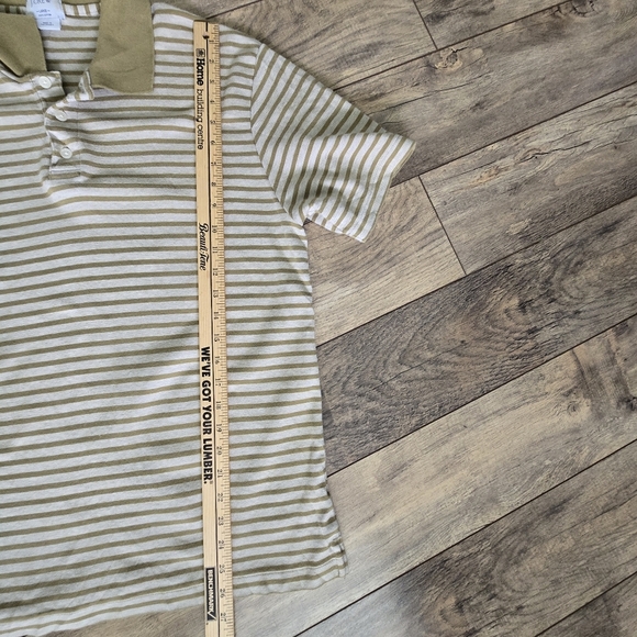 J. Crew Mens Large Striped Olive Green Polo Shirt - Picture 4 of 7